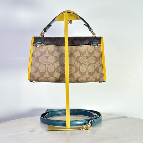 Coach Tilly Satchel 23 C2820 Colorblock Signature Canvas Top Handle Crossbody - Picture 5 of 11